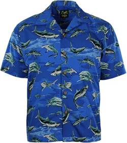 Benny's Hawaii-Hemd für Herren mit Hai-Motiv, navy, Mittel von Benny's