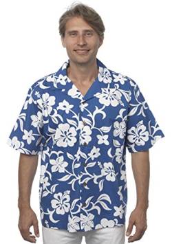 Benny's Hibiskus-Haiian-Shirt für Herren - Blau - Mittel von Benny's