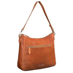 Benthill Damen Tasche Leder - Handtasche aus echtem Rindsleder - Umhängetasche mit Reißverschluss - Schultertasche/Ledertasche - Vintage Bag, Farbe:Braun von Benthill