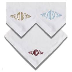 Bentini Damen Taschentuch mit edlem Monogramm | Stofftaschentuch | Personalisiert bestickt | Individuelle Geschenkidee für Frauen von Bentini