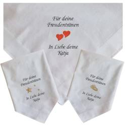 Bentini | Herren Taschentuch für Freudentränen | Gr. 43 x 43 cm | Personalisiert mit Motiv & eigenem Text (max. 10 Wörter) | Hochzeit | Stofftaschentuch von Bentini