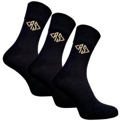 Bentini Herrensocken | Gr. 39 46 | Personalisierte Herren Socken mit Monogramm | Weicher Bund | Geschenkidee | 3 Paar (39-42, schwarz) von Bentini