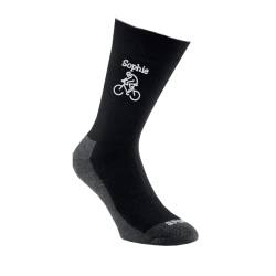 Bentini Sportsocken | Gr. 35-50 | Personalisiert bestickt mit Namen & Fahrrad Motiv | Biker Socken | Damen & Herren (as3, numeric, numeric_43, numeric_46, regular, regular, schwarz) von Bentini