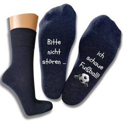 Bentini Spruchsocken Bitte nicht stören! | von Gr.: 35-49 | Damen & Herren | Fußball Spruch auf Fußunterseite | Geschenkidee (as3, numeric, numeric_43, numeric_46, regular, regular, marine) von Bentini