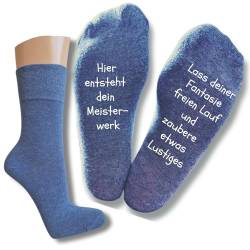 Bentini Spruchsocken | Damen & Herren | Indivduelle Sprüche | Personalisierbare Spruch Socken | Lustige Geschenkidee | Lustige Socken (Gr. 39-42, jeans mel.) von Bentini