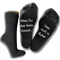 Bentini Spruchsocken | Damen & Herren | Lustige Spruch Socken | Spruch auf Fußsohle | Wenn du das lesen kannst ... | Geschenkidee | Individuell | anthrazit 39-42 von Bentini