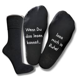 Bentini Spruchsocken | Damen & Herren | Lustige Spruch Socken | Spruch auf Fußsohle | Wenn du das lesen kannst ... | Geschenkidee | Individuell | schwarz 39-42 von Bentini