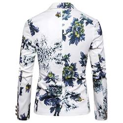 Beokeuioe Anzugjacke Herren Party Sakko Mäntel jacke Slim Fit Blazer Modern 3D Druck Freizeithemd Revers Tasten Tops Herren Sakko Blazer Slim Fit Hochzeit Smoking von Beokeuioe