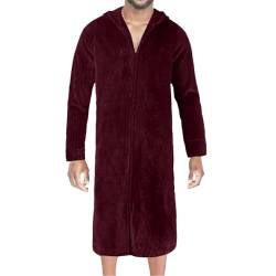 Beokeuioe Bademantel Baumwolle Herren Sauna Bademantel mit Zipper Flanell Morgenmantel Bademäntel Saunabademantel Frottee Saunakilt Bathrobe Negligee Saunatuch von Beokeuioe