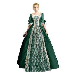 Beokeuioe Ballkleid Mittelalterliche Rokoko Kleid Königin Viktorianische Retro Kostüm Damen Renaissance Kleid Prinzessin Maxi Kleider Halloween Party Cosplay Fancy Kleid von Beokeuioe