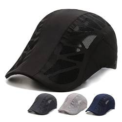 Beokeuioe Flatcap Sonnenhut Barett Herren Sommer atmungsaktive Mesh, Schiebermütze Damen,Unisex Beret Schirmmütze Sportmütze Gatsby Newsboy Cap, Barette Cap von Beokeuioe