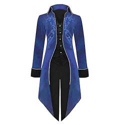 Beokeuioe Gothic Kleidung Viktorianischer Gehrock Lang Mantel Damen Steampunk Vintage Frack Jacke Unregelmäßiger Saum Renaissance Mittelalter Cosplay Uniform Halloween Kostüm von Beokeuioe