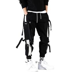 Beokeuioe Herren Cargohose mit Taschen Jogginghose Hip Hop Jogger Hosen Arbeit Kampf Techwear Hose streetwear Haremshose Mehrere Taschen mode cargo hosen Teenager Jugendhose von Beokeuioe