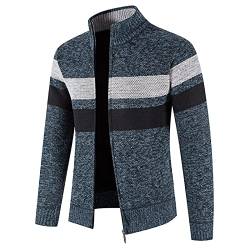 Beokeuioe Herren Strickjacke Cardigan Feinstrick Mäntel Herren Herbst und Winter Farblich passender Kapuzenreißverschluss Warmer Cardigan Strickmantel Herren Mantel Gelb von Beokeuioe