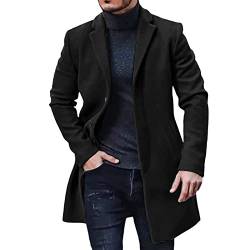 Beokeuioe Jacke Kurzmantel Slim Fit Mantel Herren Wollmantel Wintermantel Übergangsjacke Männer Winter Trenchcoat Lange Freizeitjacke Business Wollejacken lange mantel von Beokeuioe