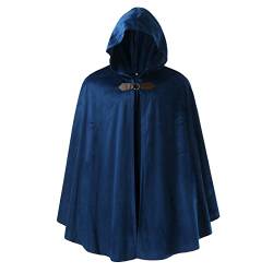 Beokeuioe Mittelalter Umhang weit mit Kapuze Baumwolle Adult Halloween Costume Umhang Karneval Kostüm Hoodies Robe Cosplay Cape Mittelalterliche Renaissance Umhang mit Kapuze von Beokeuioe