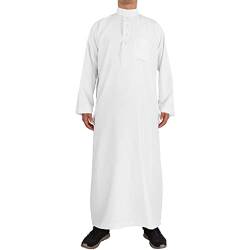 Beokeuioe Muslimische Kleider Herren Kaftan Abaya Männer Muslim Kleidung Islamische Maxikleid Langarm Kaftan Dubai Robe Ramadan Gebetskleidung Thobe von Beokeuioe