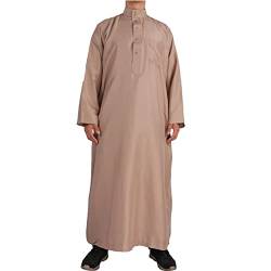 Beokeuioe Muslimische Kleider Herren Kaftan Abaya Männer Muslim Kleidung Islamische Maxikleid Langarm Kaftan Dubai Robe Ramadan Gebetskleidung Thobe von Beokeuioe