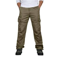 Beokeuioe Outdoor Hose mit Taschen Männer Herren Cargo Hose Baumwolle Stretch Arbeitshosen Combat Tactical Hose Ranger Hose für Jagd Wandern Baggy Chino Hosen Outdoorhose von Beokeuioe