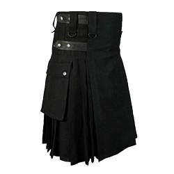 Beokeuioe Traditioneller Kilt Herren Mode Schottischer Rock Neue Männer Rock Utility Männlich Klassischer Retro Rock Mittelalterliche Schottland Faltenröcke Spleiß Schottischer Kilt von Beokeuioe