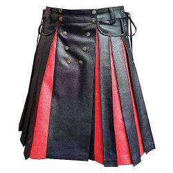 Beokeuioe Traditioneller Kilt Herren Mode Schottischer Rock Neue Männer Rock Utility Männlich Klassischer Retro Rock Mittelalterliche Schottland Faltenröcke Spleiß Schottischer Kilt von Beokeuioe