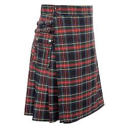 Beokeuioe Traditioneller Kilt Herren Mode Schottischer Rock Neue Männer Rock Utility Männlich Klassischer Retro Rock Mittelalterliche Schottland Faltenröcke Spleiß Schottischer Kilt von Beokeuioe