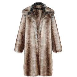 Beokeuioe Wind Coat, Männer Winterjacke Pelzmantel Lang Kunst Felljacke Herren Mantel Kunstpelz Jacke Faux Fur Winterjacken Warme Kunstpelz Mantel Verdicken Pelzjacke Fellmantel von Beokeuioe