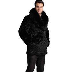 Beokeuioe Wind Coat, Männer Winterjacke Pelzmantel Lang Kunst Felljacke Herren Mantel Kunstpelz Jacke Faux Fur Winterjacken Warme Kunstpelz Mantel Verdicken Pelzjacke Fellmantel von Beokeuioe