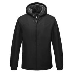 Beokeuioe Windjacke mit Kapuze Wanderjacke Regenmantel Herren Wasserdicht Atmungsaktiv Lang Regenjacke Plüsch-Futter winter Outdoor Fahrrad Verdickt Parker Wärme Funktionsjacke von Beokeuioe