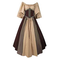 Beokeuioe mittelalterliche Retro Frauen Flare Ärmel Kleid, Renaissance, Karneval, Halloween, Party, Prinzessin Kleid, mittelalterliche viktorianische Stil Retro Kleid von Beokeuioe