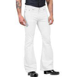 Herren Schlaghose 70er Jahre Karneval Disco Hosen 60er 70er Glockenhose Vintage Chinos Hose Bell Bottom Hose Outfits Ausgestellte Hose für Herren Retro Schlag Hosen von Beokeuioe