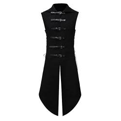 Herren Weste Brokat Frack Tailcoat für Halloween Kostüm Weste Gotisch Steampunk Mittelalter Zweireihige Paisley Weste Hochzeit Party Gothic Steampunk Revers Weste von Beokeuioe