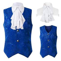 Herren Weste Brokat Frack Tailcoat für Halloween Kostüm Weste Gotisch Steampunk Mittelalter Zweireihige Paisley Weste Hochzeit Party Gothic Steampunk Revers Weste von Beokeuioe