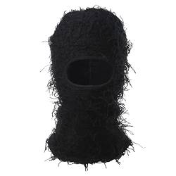 Sturmhaube Distressed Balaclava Distressed Gestrickte Vollgesichts Hut Winddichte Halswärmer Beanie Cap für Männer Frauen Kostüm Zubehör Ski - Distressed von Beokeuioe