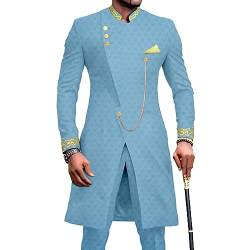 BephoN Kurta-Pyjama-Set For Herren, Afrikanische Partykleidung, Traditionelles Kleid, Ethnisch, Traditionell, For Männer, Hochzeit (Color : Style5, Size : 5XL) von BephoN