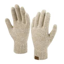 Bequemer Laden Damen Winter Warm Touchscreen Handschuhe Thermal Winterhandschuhe Gestrickte Handschuhe Strickhandschuhe mit Elastisch Manschette, Beige von Bequemer Laden