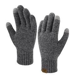 Bequemer Laden Damen Winter Warm Touchscreen Handschuhe Thermal Winterhandschuhe Gestrickte Handschuhe Strickhandschuhe mit Elastisch Manschette, Dunkelgrau von Bequemer Laden