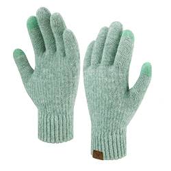 Bequemer Laden Damen Winter Warm Touchscreen Handschuhe Thermal Winterhandschuhe Gestrickte Handschuhe Strickhandschuhe mit Elastisch Manschette, Grün von Bequemer Laden
