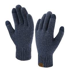 Bequemer Laden Damen Winter Warm Touchscreen Handschuhe Thermal Winterhandschuhe Gestrickte Handschuhe Strickhandschuhe mit Elastisch Manschette, Marineblau von Bequemer Laden