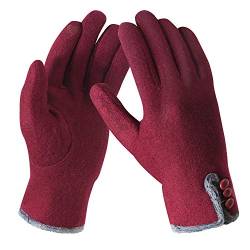 Bequemer Laden Damen Winter Warm Touchscreen Handschuhe Winterhandschuhe mit Fleece Gefütterte and Knopfdekoration von Bequemer Laden