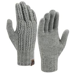 Bequemer Laden Damen Winter Warm Touchscreen Handschuhe mit Fleece Gefüttert und Elastisch Manschette Winterhandschuhe Strickhandschuhe Fingerhandschuhe, Dunkelgrau von Bequemer Laden