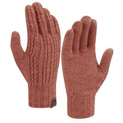 Bequemer Laden Damen Winter Warm Touchscreen Handschuhe mit Fleece Gefüttert und Elastisch Manschette Winterhandschuhe Strickhandschuhe Fingerhandschuhe, Rostrot von Bequemer Laden