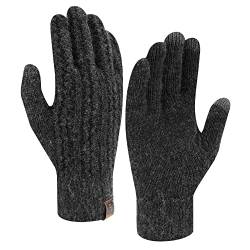 Bequemer Laden Damen Winter Warm Touchscreen Handschuhe mit Fleece Gefüttert und Elastisch Manschette Winterhandschuhe Strickhandschuhe Fingerhandschuhe, Schwarz von Bequemer Laden