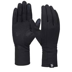 Bequemer Laden Damen Winter Warme Touchscreen Handschuhe Winddichte Leichte Rutschfeste Handschuhe, Schwarz, XL von Bequemer Laden