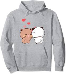 Kawaii Panda Bear Hug Bubu Dudu Fall In Love at First Sight Valentines Days Funny Gift Unisex Pullover Hoodie (Grey,2XL) von Berentoya