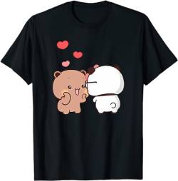 Kawaii Panda Bear Hug Bubu Dudu Fall In Love at First Sight Valentines Days Funny Gift Unisex T-Shirt (Black,XL) von Berentoya