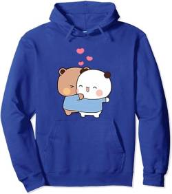 Kawaii Panda Bear Hug Bubu Dudu Love Play Together Valentines Days Funny Gift Unisex Pullover Hoodie (Blue,XS) von Berentoya