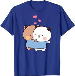 Kawaii Panda Bear Hug Bubu Dudu Love Play Together Valentines Days Funny Gift Unisex T-Shirt (Blue,2XL) von Berentoya