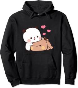 Kawaii Panda Bear Hug Bubu Dudu Love Valentines Days Funny Gift Unisex Pullover Hoodie (Black,XL) von Berentoya