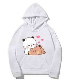Kawaii Panda Bear Hug Bubu Dudu Love Valentines Days Funny Gift Unisex Pullover Hoodie (White,XL) von Berentoya
